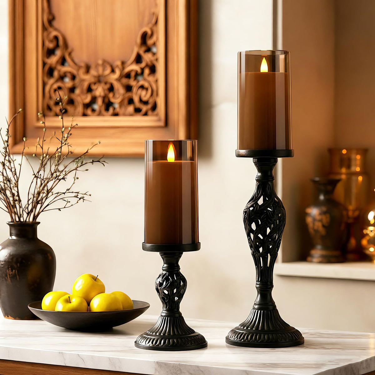 LinkMejor 3"x6" Realistic Flickering Flameless Candles with Remote & Timer
