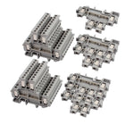 25Pcs MBKKB2.5 DIN Rail Mount Double-Level Terminal Block 500V 2.5mm2 Cable Gray