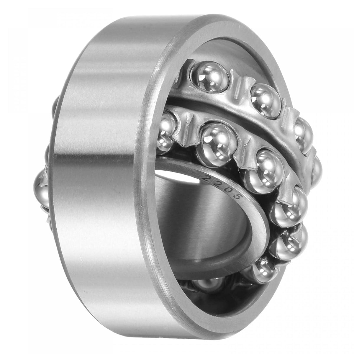 2205 Self-Aligning Ball Bearings 25mm Bore 52mm OD 18mm Thickness Double Row Open Type Chrome Steel