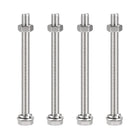 M10 x 130mm Hex Head Screws Bolts, Nuts, Flat & Lock Washers Kits, 304 Stainless Steel Fully Thread Hexagon Bolts 4 Sets