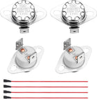2 Pcs KSD301 Thermostat 170°C/338°F 25A Normally Closed N.C Adjust Snap Disc Temperature Switch with Terminal Wire for Microwaves,Oven,Coffee Maker,Ceramic Material