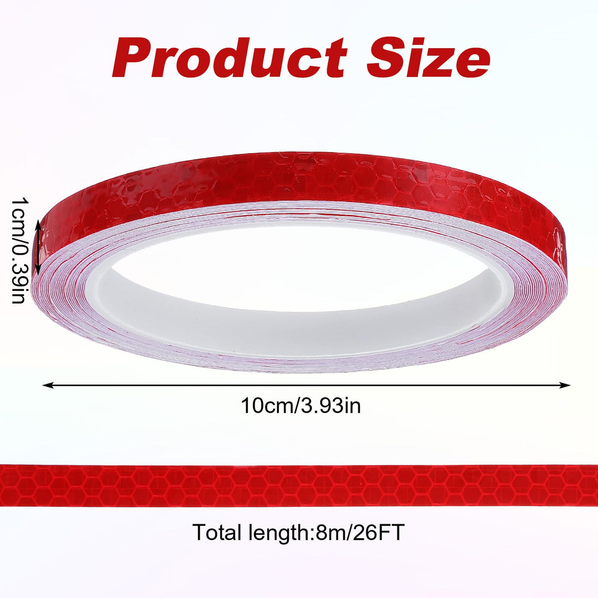 LinkMejor Neon Reflective Tape 0.4In x 26 Feet, Safety Warning Glow in The Dark Tape High Viscosity Waterproof Durable Lasting Color Neon Tapes Outdoor DOT Auto Stickers for Bikes Trailers Trucks(Red)