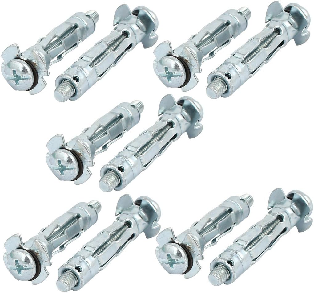 10pcs M5x37mm Thread Expansion Bolt Sleeve Anchor for 6mm-13mm Hollow Wall