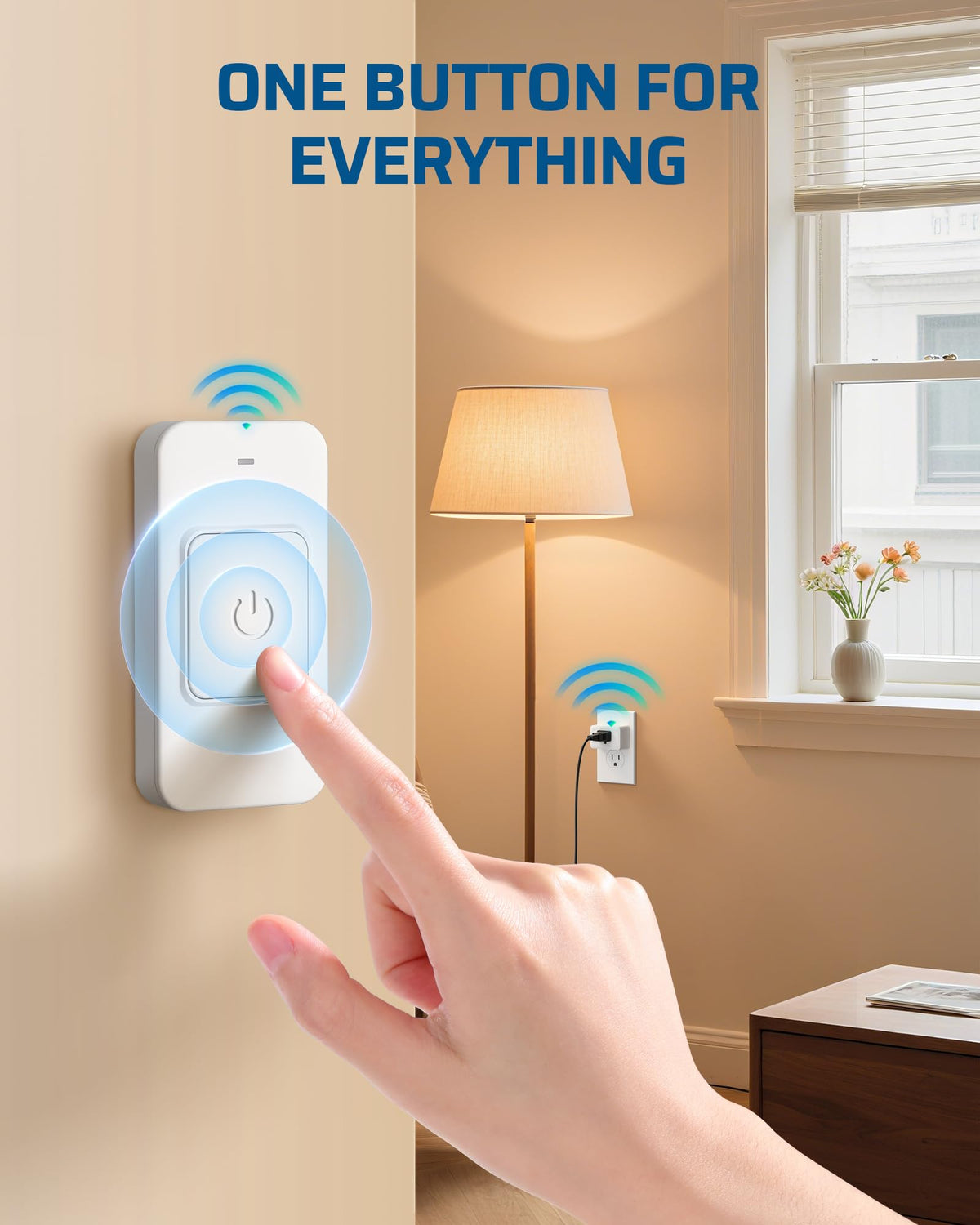 LinkMejor Binnen Remote Control Stopcontact, Eén-knop Bediening Grote Enkele Knop