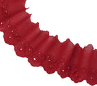 5 Yards Eyelet Lace Trim, 2.17 Inch Wide Floral Cotton Lace Ribbon Embroidery Ruffle Ribbon Trim for Sewing Dress Apron Pillow Clothes Bag Decoration, Wine Red