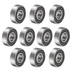 10pcs 6203RS Deep Groove Ball Bearings 17 x 40 x 12mm High Carbon Steel Double Shield Bearings for Electric Motor, Home Appliances, Garden Machinery C3 Silver Tone