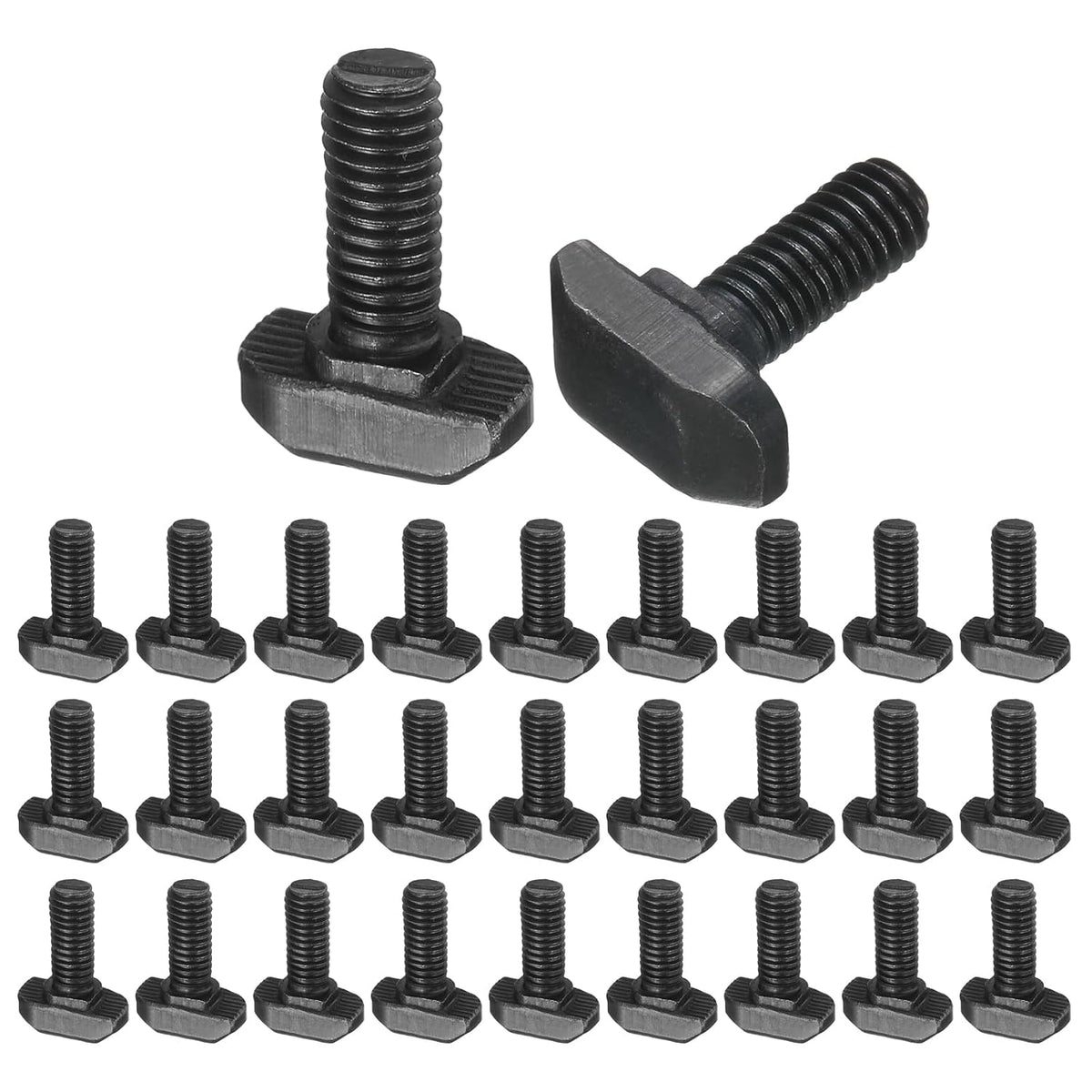 30pcs M6x16mm t Slot Drop-in Bolt, Carbon Steel Hammer Head Bolts t Shape Stud Sliding Screw for European Standard 30 Series Aluminum Profile