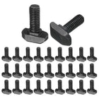 30pcs M6x16mm t Slot Drop-in Bolt, Carbon Steel Hammer Head Bolts t Shape Stud Sliding Screw for European Standard 30 Series Aluminum Profile