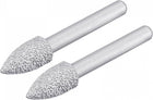Diamond Mounted Points 60 Grit 10.5mm Brazed Grinder 1/4" Shank Grinding Rotary Bit Stone Carving Tool 2pcs