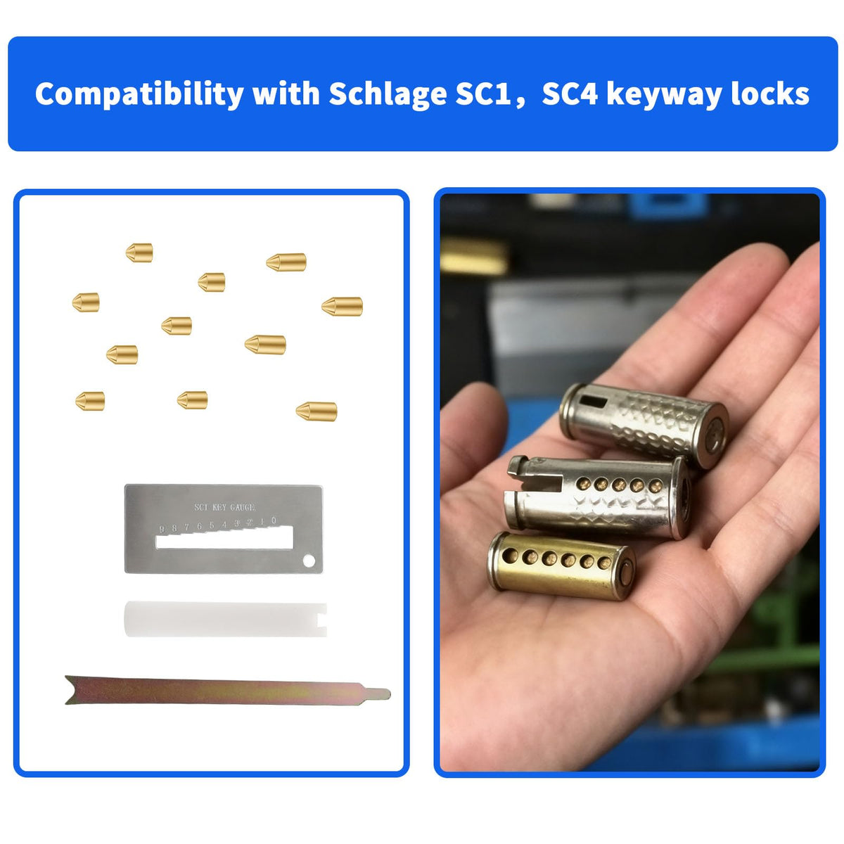 SC1 SC4 Keyway Rekey Kit Kompatibel med Schlage