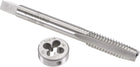 5/16"-18 UNC Tap and Die Set, HSS Machine Thread Tap with Round Threading Die, Right Hand