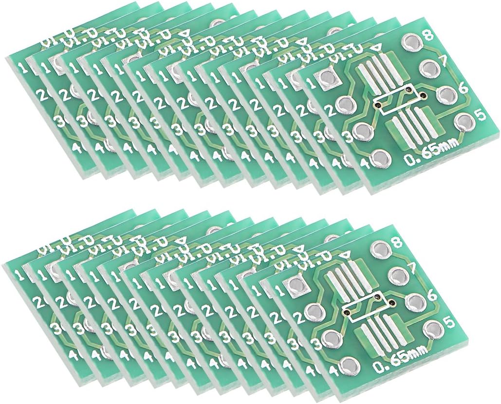SSOP 8PIN 0.65 / SOP 8PIN 1.27 to DIP Adapter PCB Board Surface Mounted Devices Converter 25pcs