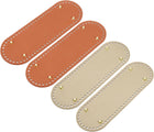 Oval Bag Bottom Shaper Pad, 4Pcs 300 x 100mm PU Leather Bags Cushion Base for Crochet Knitting Handbag, Brown+Gold