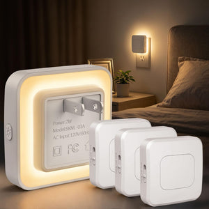 LinkMejor Plug-in LED Night Light with Motion Sensor & Dusk to Dawn, 3 Color Temperatures (1800K/2700K/5700K), 5 Preset Brightness Levels, Backlit Design, 1-80LM Dimmable for Kids Bedroom, Hallway 4
