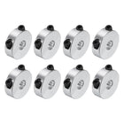 8pcs Double Split Clamp-On Shaft Collar 8mm Bore Clamping Collar, 25mm OD, 8mm Thickness, Aluminum Alloy Axle Collar Clamp, Set Screw Style