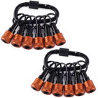 Bit Holder Keychain 12 Pcs, 1/4-Inch Hex Shank, Quick Release, Orange