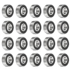 20Pcs 696RS Deep Ball Bearings 6x15x5mm High Carbon Steel Double Sealed Bearings for Electric Motor, Home Appliances, Garden Machinery, Black