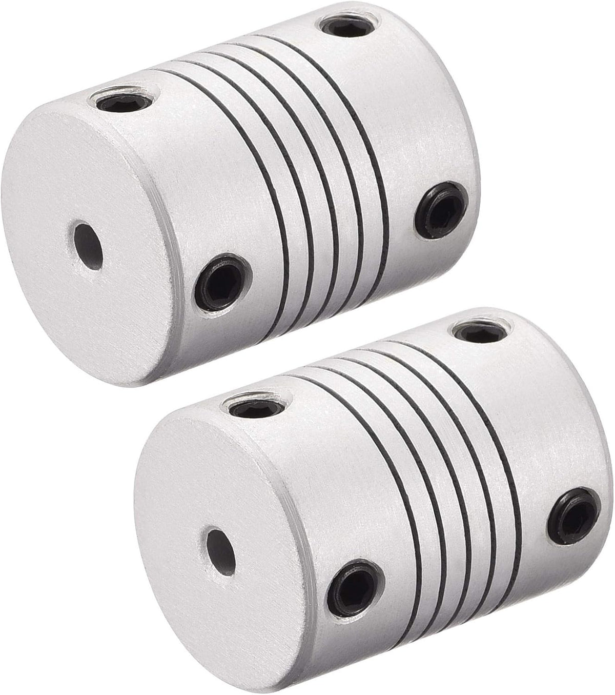 3mm to 3mm Aluminum Alloy Shaft Coupling Flexible Coupler Motor Connector Joint L25xD19 Silver,2pcs