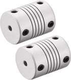 3mm to 3mm Aluminum Alloy Shaft Coupling Flexible Coupler Motor Connector Joint L25xD19 Silver,2pcs
