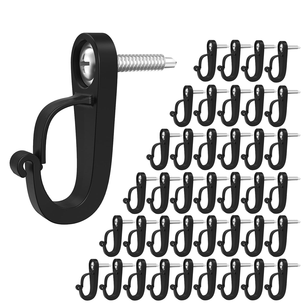 LinkMejor Q-Hanger skruet inn kroker for trådlamper (40-Svart)