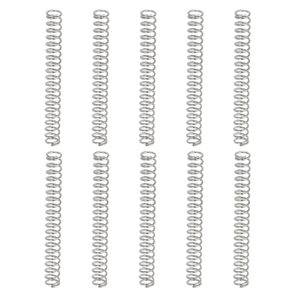 10Pcs Compression Springs, 0.4mm Wire Diameter x 4mm OD x 35mm Length 304 Stainless Steel Extension Spring Ballpoint Pen Pressure Springs for Shop Home Repairs, Silver