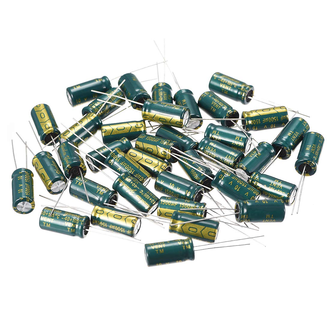 Aluminum Radial Electrolytic Capacitor Low ESR Green with 1500uF 10V 105 Celsius Life 3000H 8 x 16 mm High Ripple Current,Low Impedance 30pcs