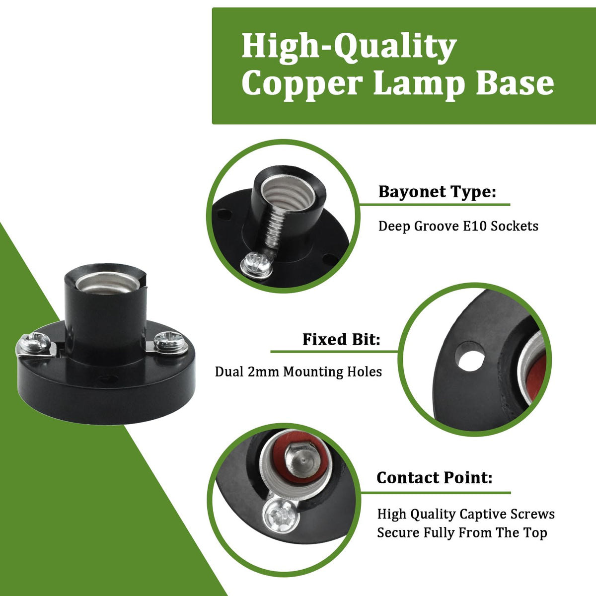 LinkMejor E10 Screw Mini Bulbs and Socket Base Kit