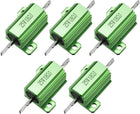 25W 18 Ohm 5% Aluminum Housing Resistor Screw Tap Chassis Mounted Aluminum Case Wirewound Resistor Load Resistors Green 5 pcs