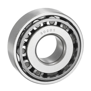 30201 Tapered Roller Bearing Cone and Cup Set, 12mm Bore x 32mm OD x 11mm Thick, Chrome Steel Taper Bearing Set, ABEC-3