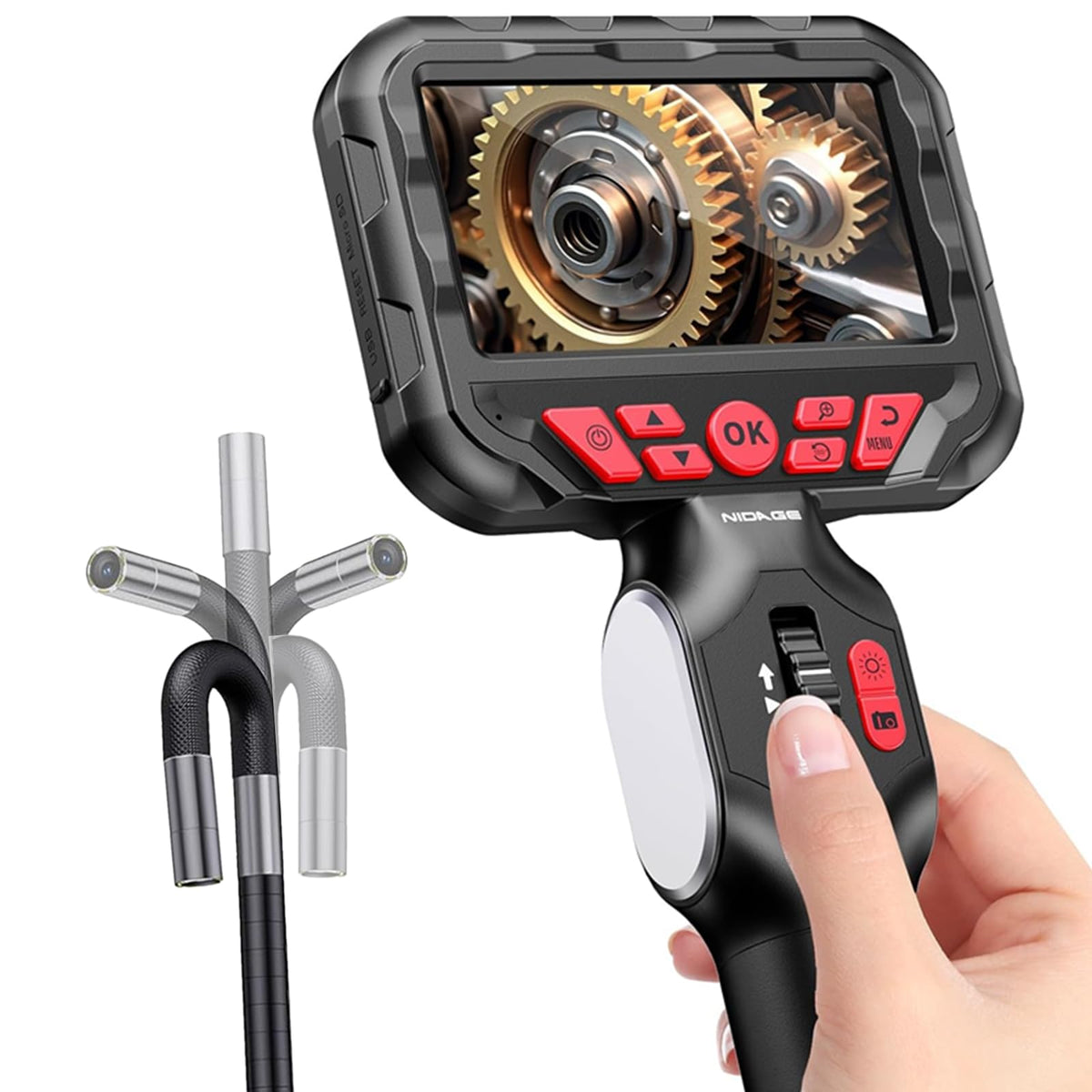 LinkMejor Articulador de Endoscópio 6.2mm com Câmera de Inspeção e Luz