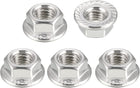 M12 Serrated Flange Hex Lock Nuts, 201 Stainless Steel, 5 Pcs