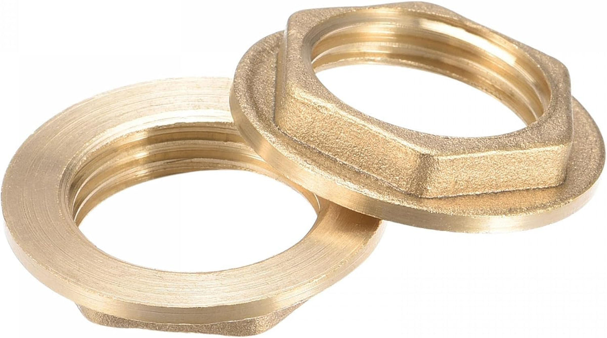 G1/2 Lock Nut with Flange, Hex Brass Female Locknut for Plumbing 4pcs