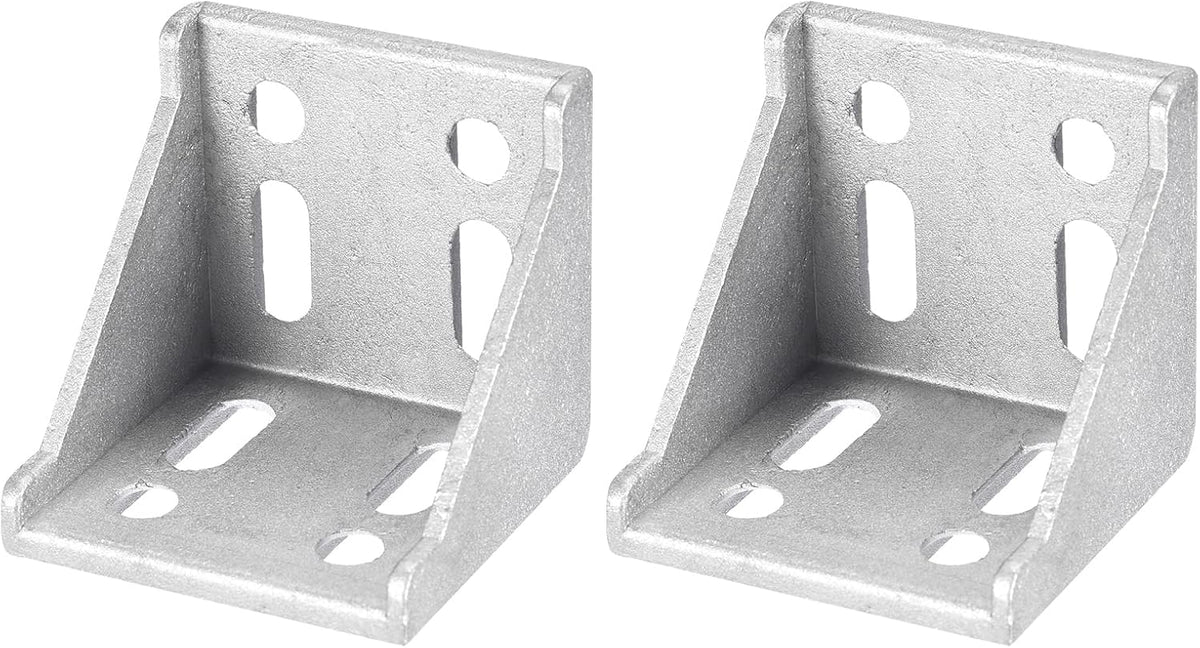 2Pcs Inside Corner Bracket Gusset, 57x57x59mm 6060 Angle Connectors for 3060/6060 Series Aluminum Extrusion Profile Silver