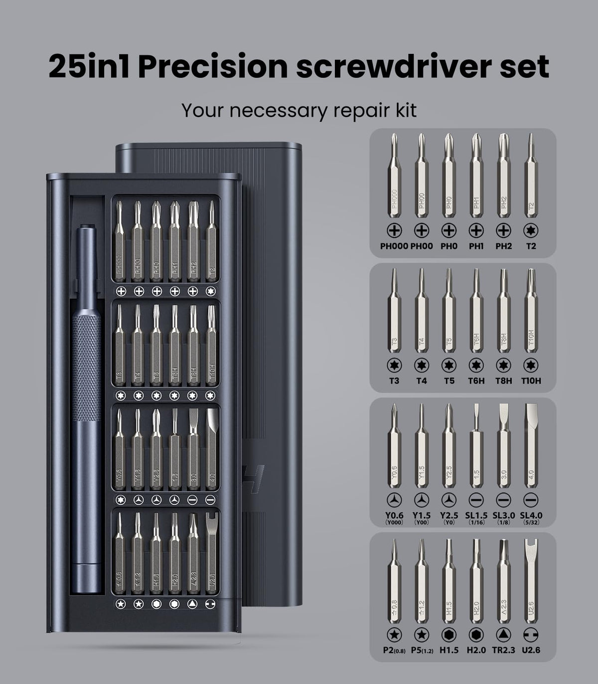 LinkMejor 25-in-1 Small Precision Screwdriver Set, Professional Mini Repair Tool