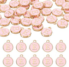 LinkMejor 52pcs Letter Charm, Enamel Letter Pendants, Alphabet E Pendants Double Sided Beads Charm for DIY Bracelet Necklace Pendants Earring Jewelry, Pink