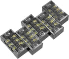 5 Pcs Dual Rows 3 Positions 600V 15A Cable Barrier Block Terminal Strip TB-1503L