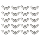 3/8"-24 Wing Nut 20 Pcs, 304 Stainless Steel Butterfly Wing Nuts Fasteners Parts Hand Twist Tighten Wing Nuts for Machinery Electronic Equipment DIY, Silver