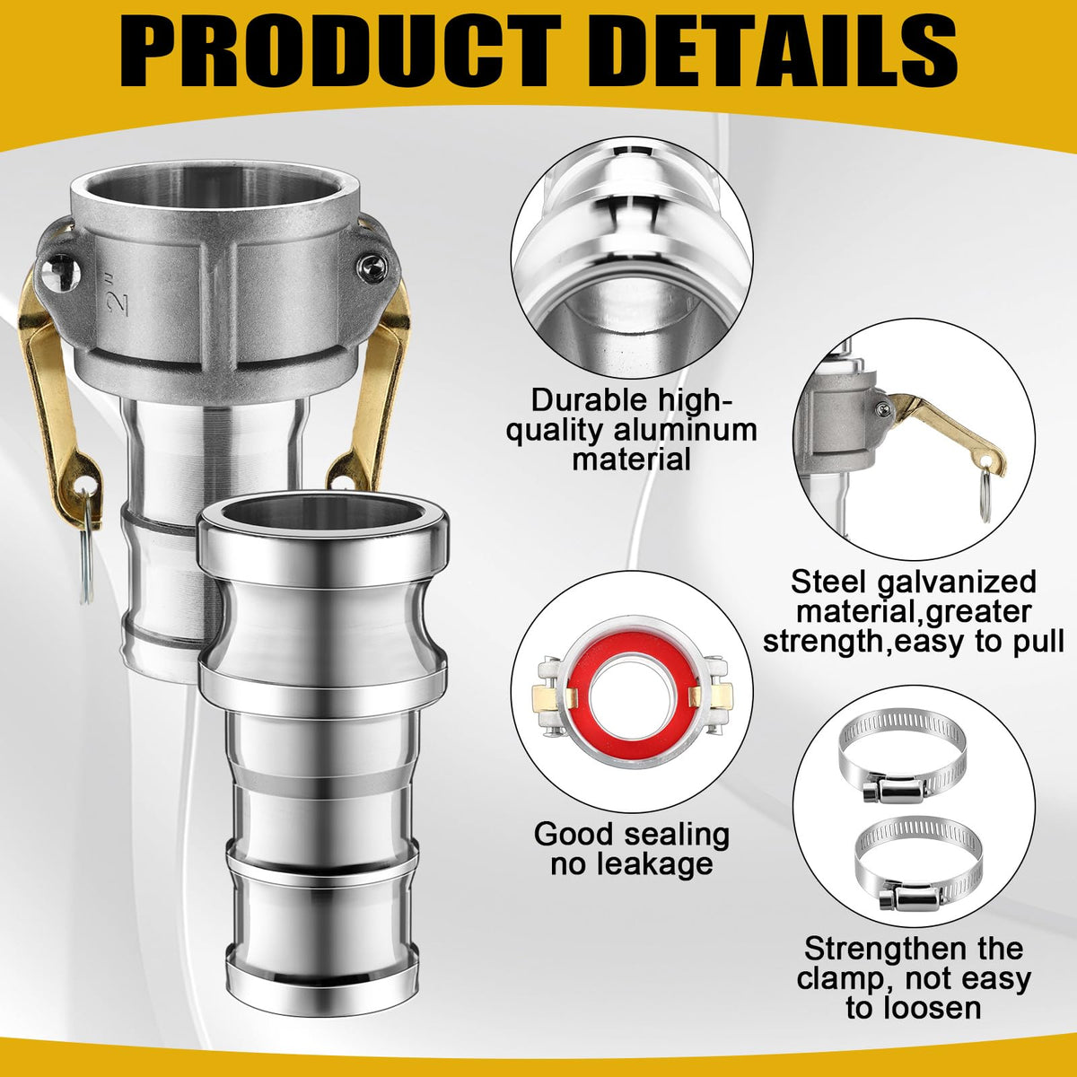 LinkMejor 2 Set 2 Tommer Camlock Fittings Type C&E