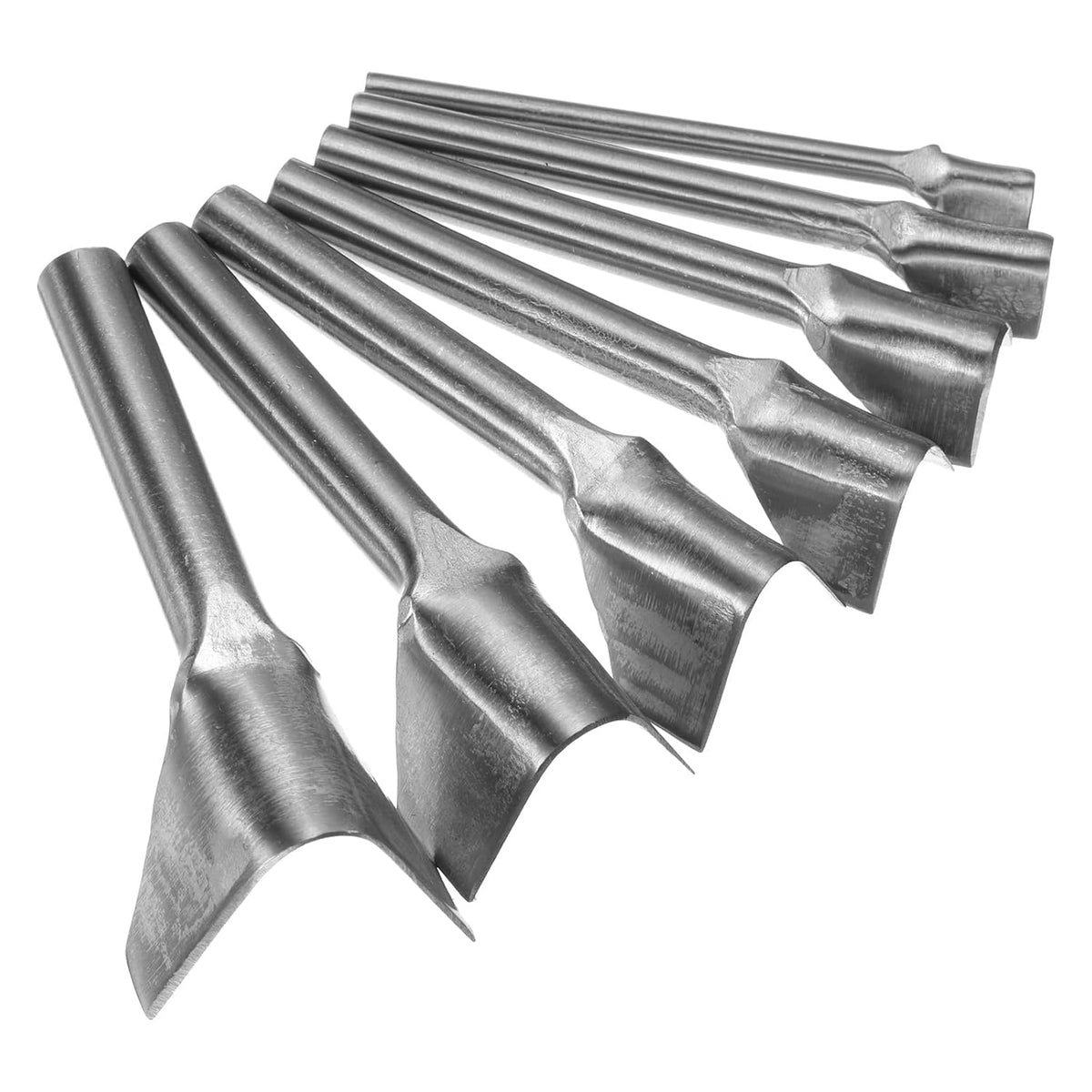 7pcs V-Shaped Leather Punch, 10mm-40mm, Leather Cutter, Belt End Cutter, Carbon Steel V Shape Punch Tool for Crafting Strap Belt, Wallet and Bag