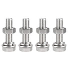 M10 x 45mm Hex Head Screws Bolts, Nuts, Flat & Lock Washers Kits, 304 Stainless Steel Fully Thread Hexagon Bolts 4 Sets