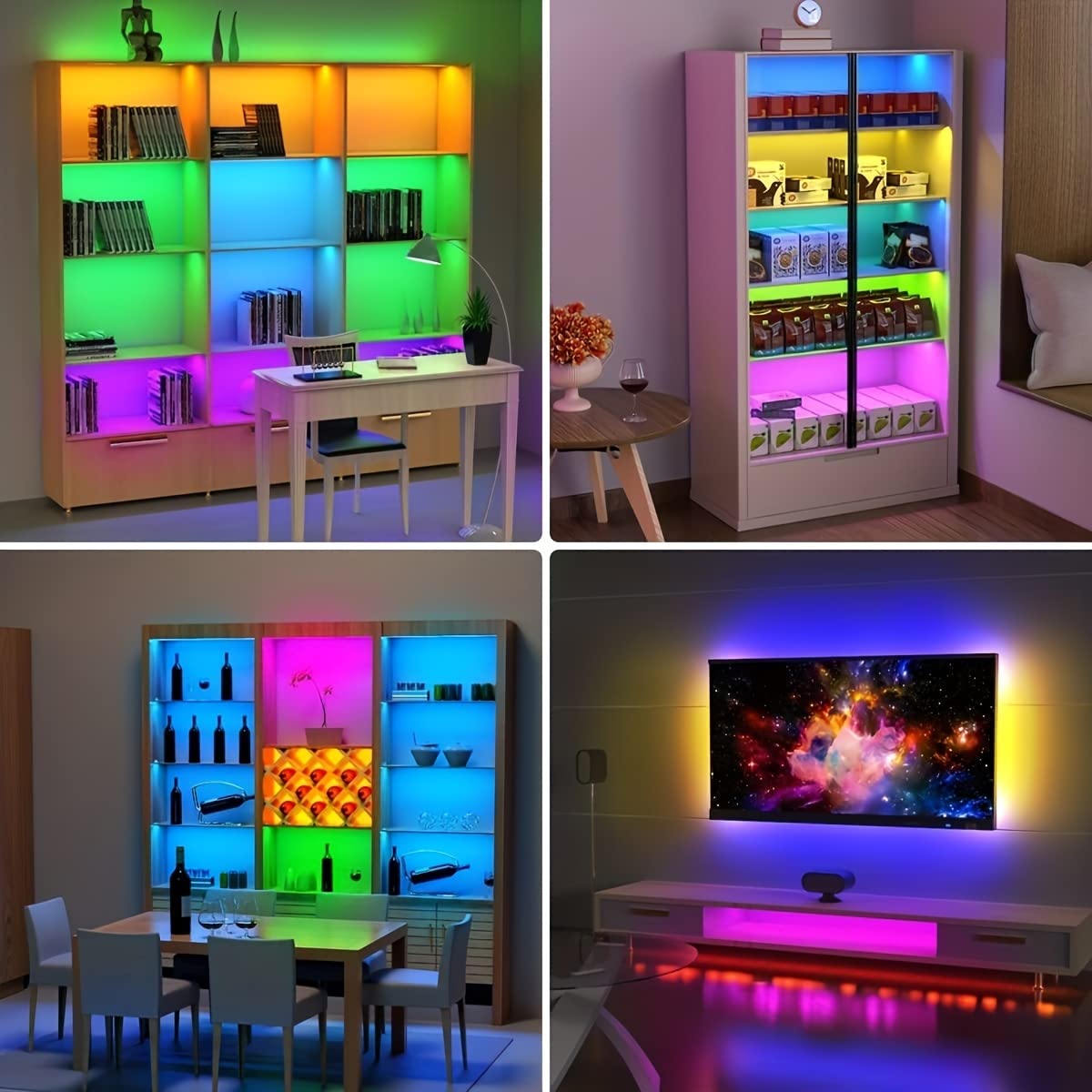 Baterijowe LED Stripy Światłowe, 20 Calowy 4 Sztabki, Bezprzewodowe RGB Światło Strips
