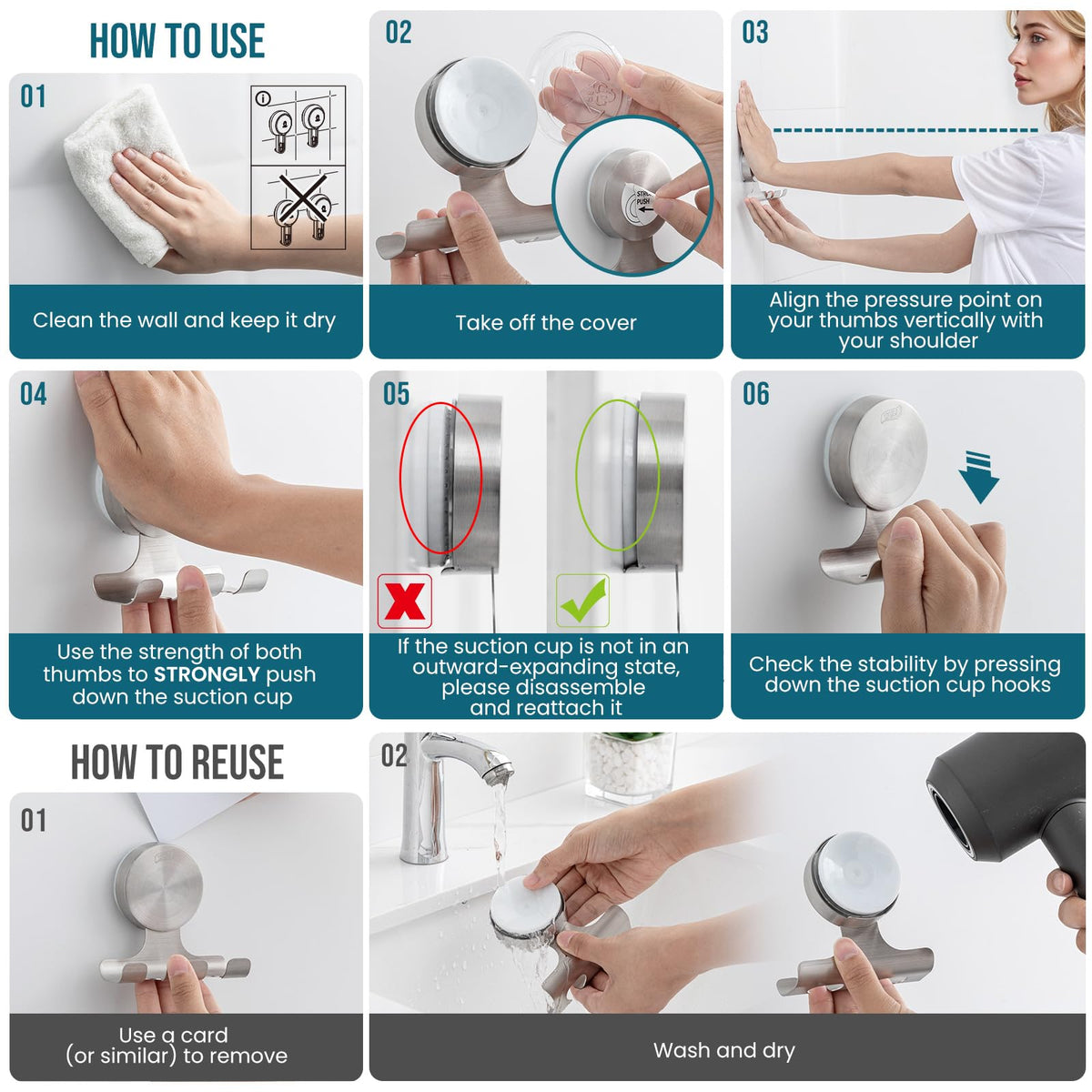 LinkMejor 2 szt. Wysokiej Wytrzymałości Uchwyt do Nożyczek z Suction Cup do Kabiny Prysznicowej, Srebrny