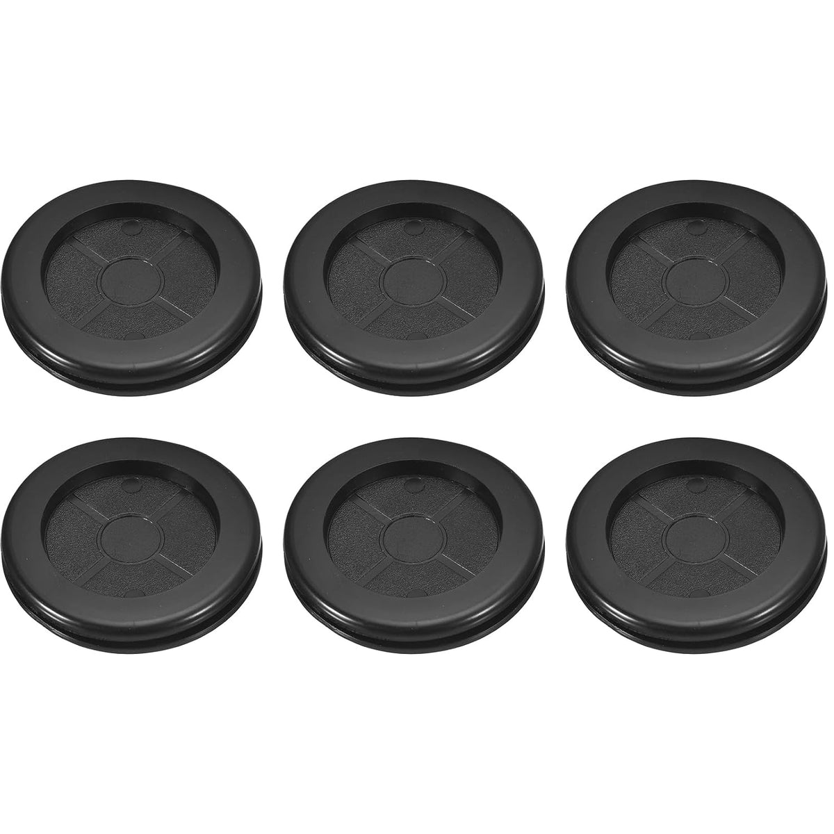 6Pcs Rubber Grommets 2" (50mm) Drill Hole, 1-3/4" (42mm) ID Double Sided Hole Plugs Ring Gaskets for Firewall Cable Wire Protecting, Black