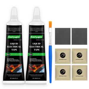 LinkMejor fita elétrica líquida à prova d'água, 4fl.Oz/120ml fita líquida secagem rápida, conjunto inclui 4luvaspetgloves, 1pincel, 2lixa, Apropriados para carregadores, tomadas, circuitos eletrônicos automotivos e marítimos