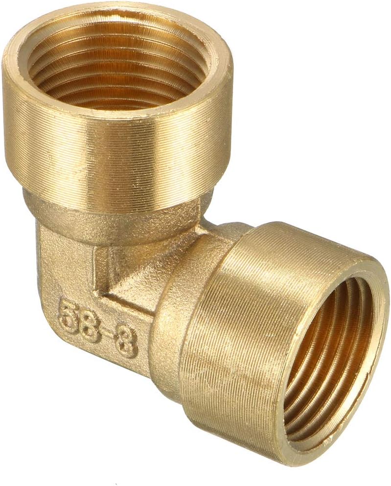 Brass Elbow Pipe Fitting 90 Degree 3/8 PT Female x 3/8 PT Female Coupling