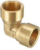Brass Elbow Pipe Fitting 90 Degree 3/8 PT Female x 3/8 PT Female Coupling