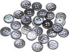 25 Pcs Natural Shell Buttons, 4 Hole Mother of Pearl Buttons 15mm Sewing Button Sewing Craft Shell Discs for Shirt Sewing DIY Crafts Decoration, Gray