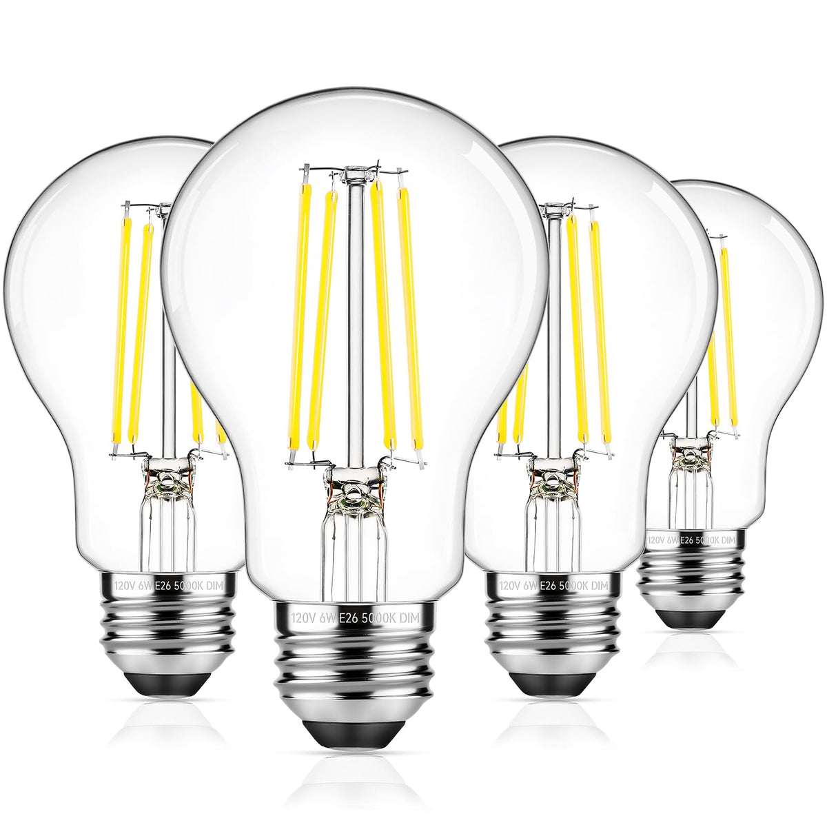 LinkMejor A19 Vintage LED Edison Lyspærer 60W Tilsvarende, Dimmbar E26 Lyspære
