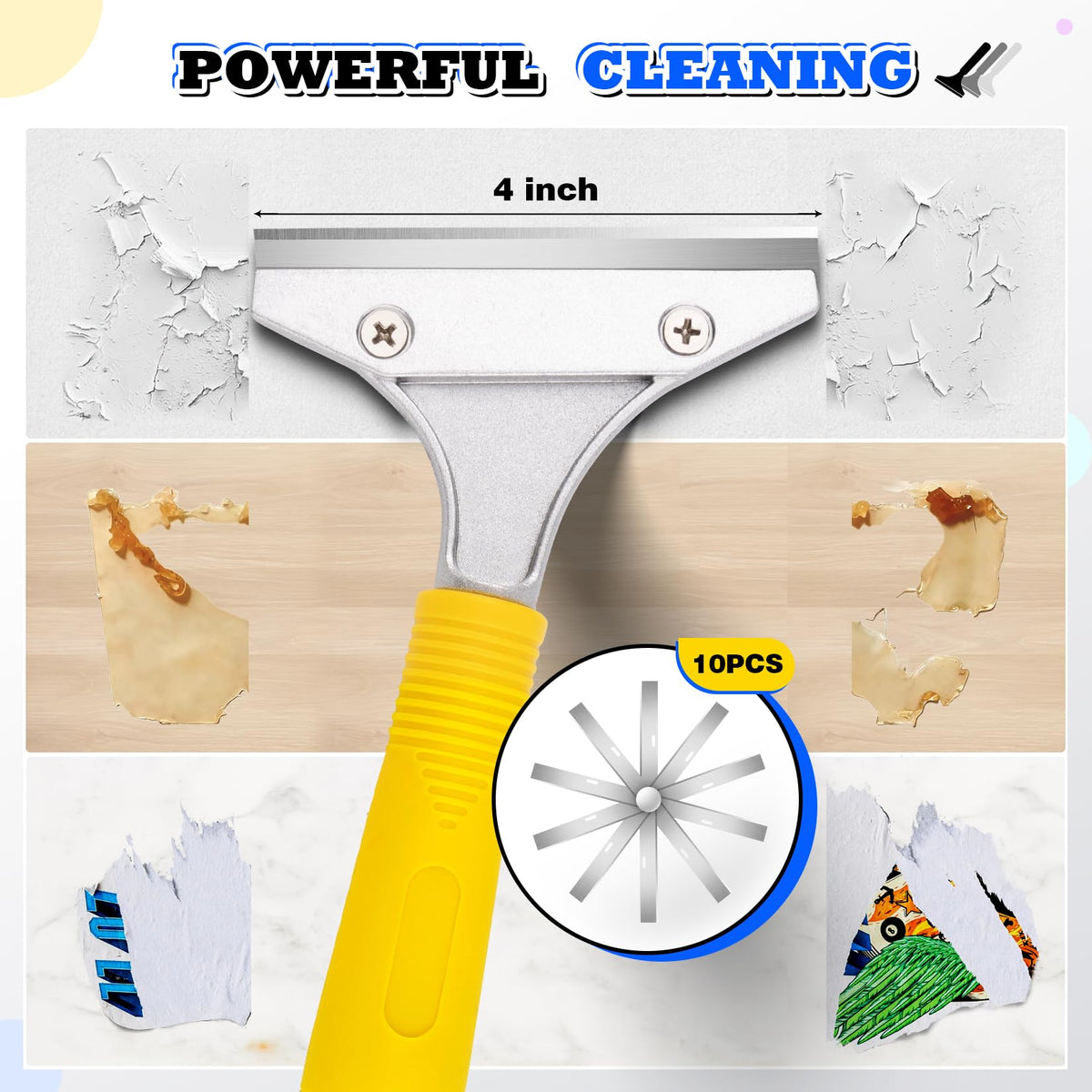 LinkMejor Scraper Tool 5.4 ft (65 in), säädettävä lattiascraper