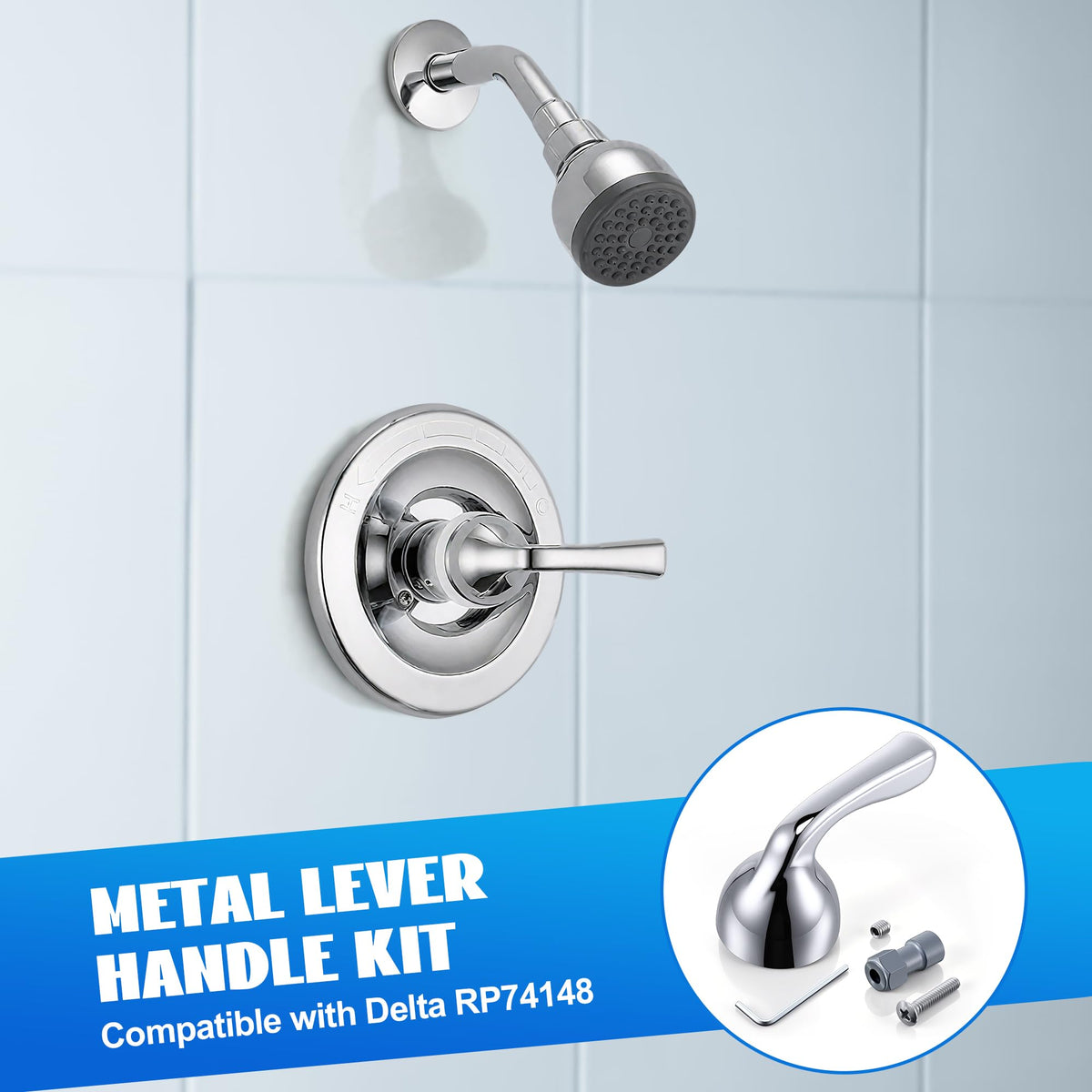 Set de manere metalice compatibil cu Delta RP74148 (Crom Poliat)